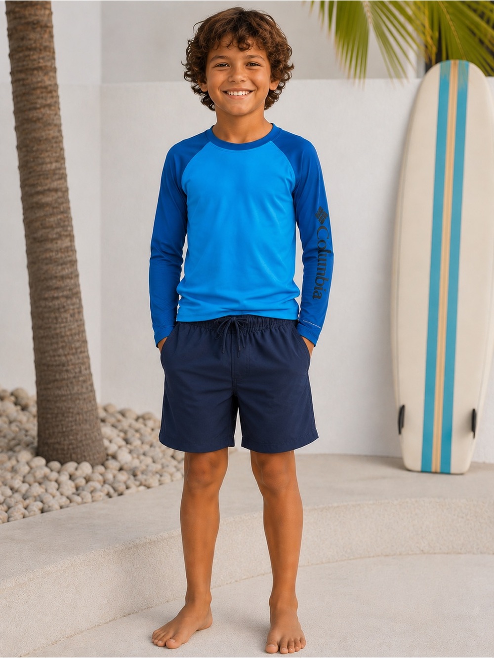 Columbia Blue Two-Tone Long Sleeve Rash Tee